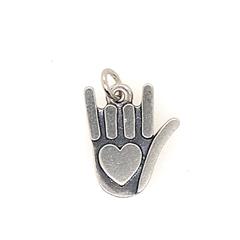 James Avery I Love You Sign Language Hand Sterling Silver Charm